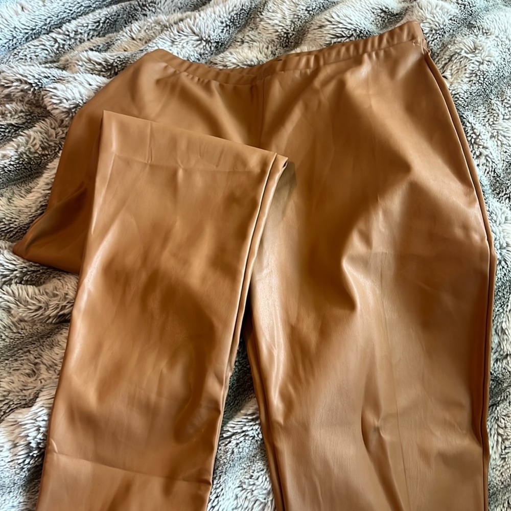 Faux leather pants